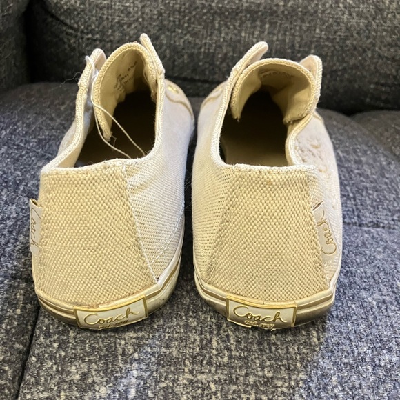 Coach side embossed canvass cream sneaker - Picture 3 of 7